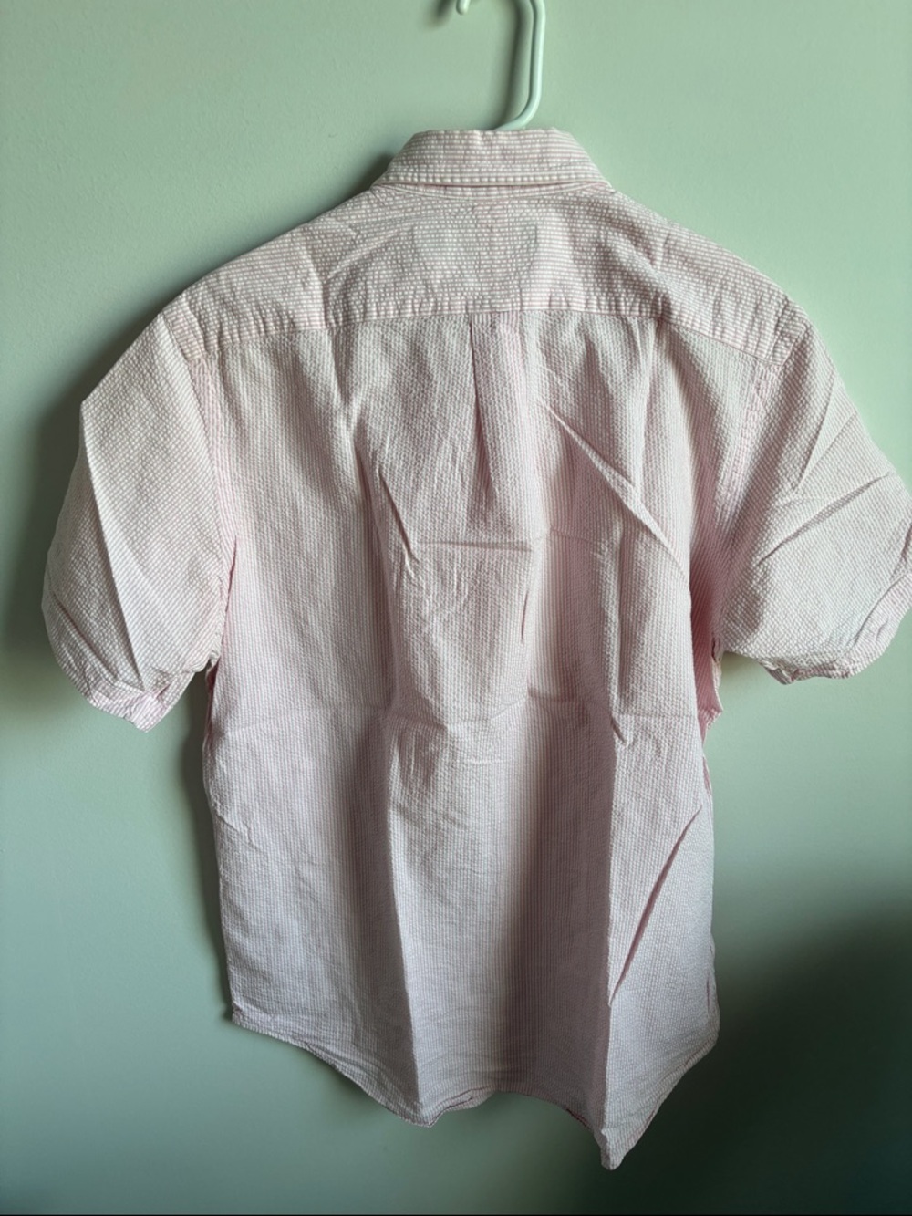 Ralph Lauren Pink Short-Sleeve Button-Down seersucker Shirt - Picture 5 of 5